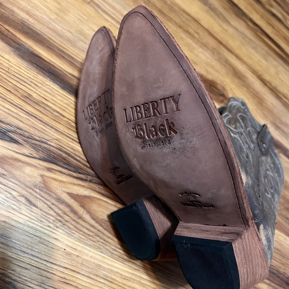 EUC Womens Liberty Black Ladies Boots 8.5 Leather Western Cowboy Canela Sienna - Picture 6 of 7